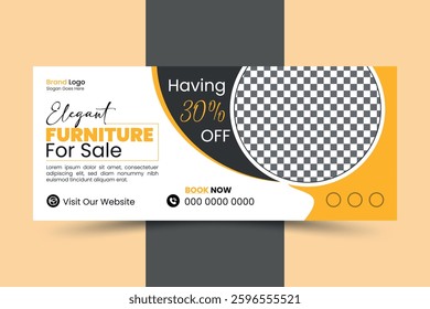 Face Book Banner Design for Interior Design; Elegant Banner; Furniture for sale, Luxury Interior design; Elegant Facebook Template