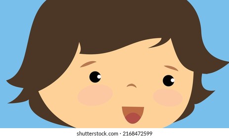 The face of a boy who smiles