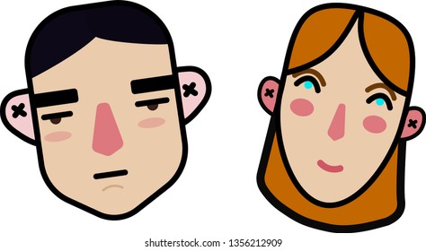 face of boyfriend and girlfriend