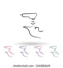 Face brashing multi color icon. Simple outline, thin line vector of antiaging icons for ui and ux, website or mobile application