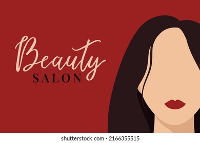 The face of a brunette woman in faceless style.