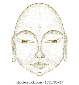 Face of buddha. vector.