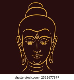 Face de buda vetor para ilustração, decoração, cartão 