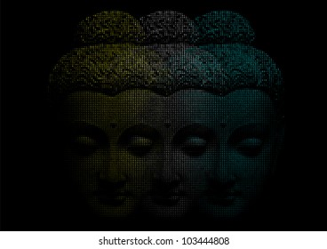 Face Of Buddha.Creative vector