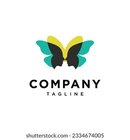 
Face butterfly logo icon vector template.eps