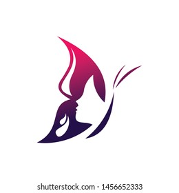 face and butterfly logo template