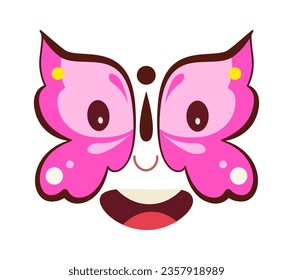 Face Butterfly Painting Mask Vector Illustration
