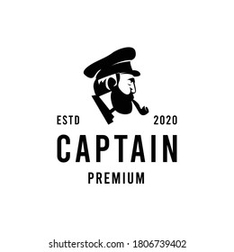 Face Captain silhouette premium Vector Logo illustration design