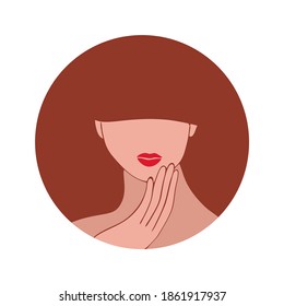 Face care. Beauty salon. European woman. Spa. Vector illustration. Icon