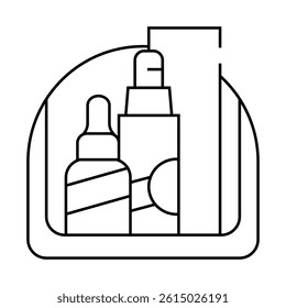 face care kits gift line icon vector. face care kits gift sign. isolated contour symbol black illustration