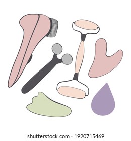 ilustración vectorial del rodillo de cuidado facial