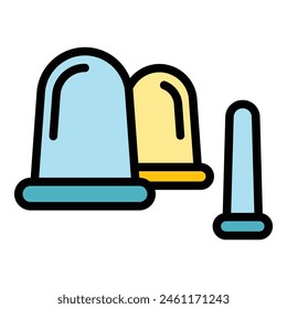 Face care tools icon outline vector. Woman massage. Skin beauty color flat