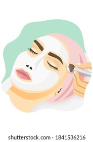 Face care for women face mask and make up and brows architect