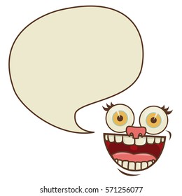face cartoon gesture with dialog big callout box