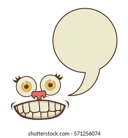 face cartoon gesture with dialogue circular box