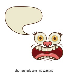face cartoon gesture with dialogue cloud