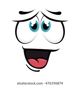 face cartoon happy character emotion expressive emoticon  vector illustration