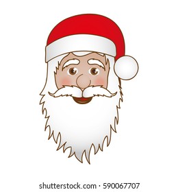 face cartoon santa claus portrait icon vector illustration