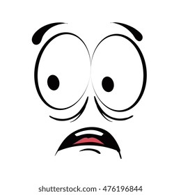 face cartoon surprise character emotion expressive emoticon  vector illustration