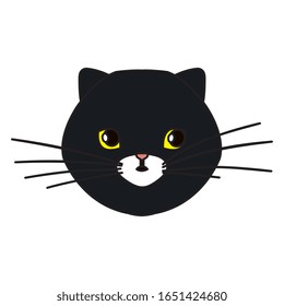 face of cat black isolated icon vector illustration design