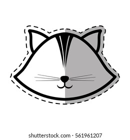 face cat feline animal dot line shadow vector illustration eps 10