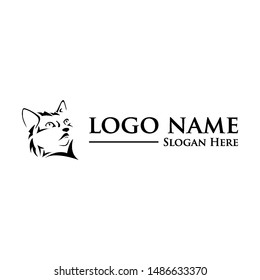 face cat logo design template