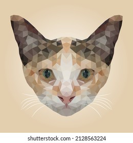 Gesicht der Katze in Low-Poly-Art Vektoreps.