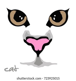 face of a cat for printing, typography, t-shirt, vector