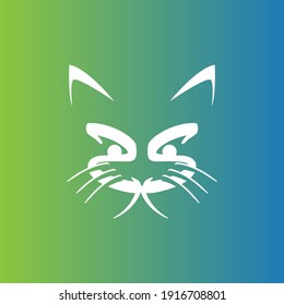 face of cat symbol or logo can use to your business company, interior design etc