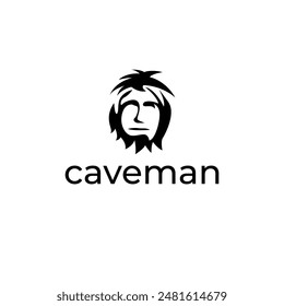 face of caveman  simple  vector illustration