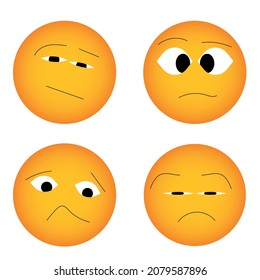 Face Character Emoji Cartoon Icon Yellow Stock Vector (Royalty Free ...