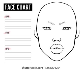 Face Chart Blank Makeup Artist Vector Stock Vector (Royalty Free ...