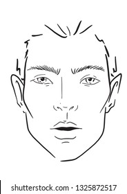 Face chart Makeup Artist Blank. Template. Vector illustration.