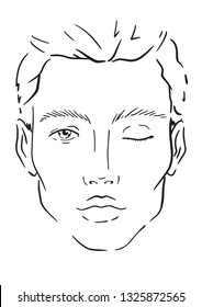 Face chart Makeup Artist Blank. Template. Vector illustration.