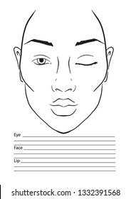 Face Chart Makeup Artist Blank Template Stock Vector (Royalty Free ...
