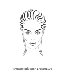 Face chart Makeup Artist Blank. Template. Vector illustration.