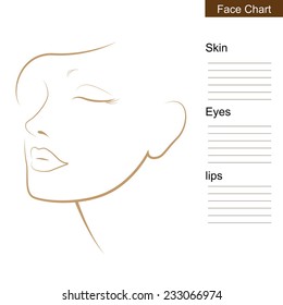 Face chart Makeup Artist Blank.