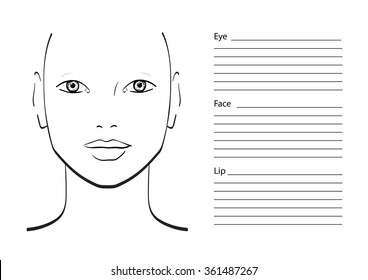 Old Age Makeup Face Chart