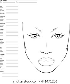 Makeup Artist Face Chart Template