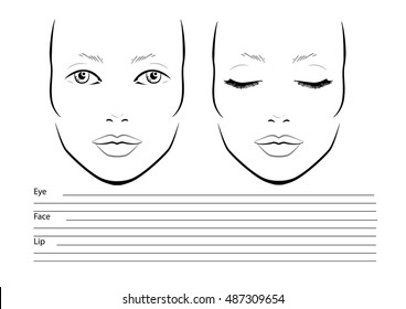 software tage ned skjule Makeup Face Chart Vector Art, Icons, and Graphics for Free Download