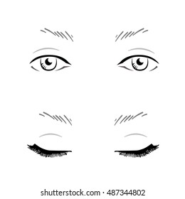 Face chart Makeup Artist Blank. Template. Vector illustration.