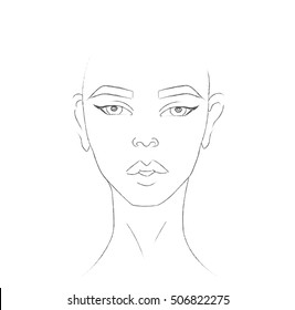 Face Chart Makeup Artist Blank Template Stock Vector (Royalty Free ...