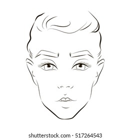 Face Chart Makeup Artist Blank Template Stock Vector (royalty Free 