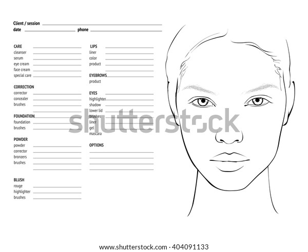 Makeup Artist Face Chart Template