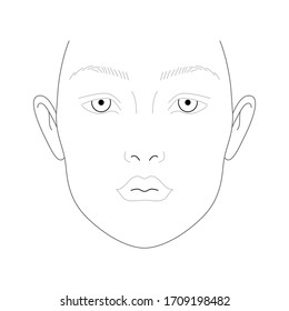 Face Chart Makeup European Woman Stock Vector (Royalty Free) 1709198482 ...