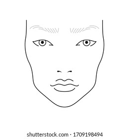 Face Chart Makeup European Woman Highlight Stock Vector (Royalty Free ...