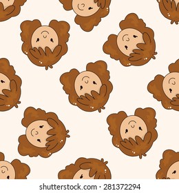 face chatacter , cartoon seamless pattern background