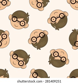 face chatacter , cartoon seamless pattern background