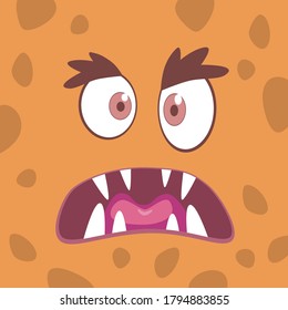 The face of a cheerful cartoon monster. Vector illustration
