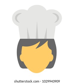 
A person’s face and a chef hat symbolic of restaurant chef
